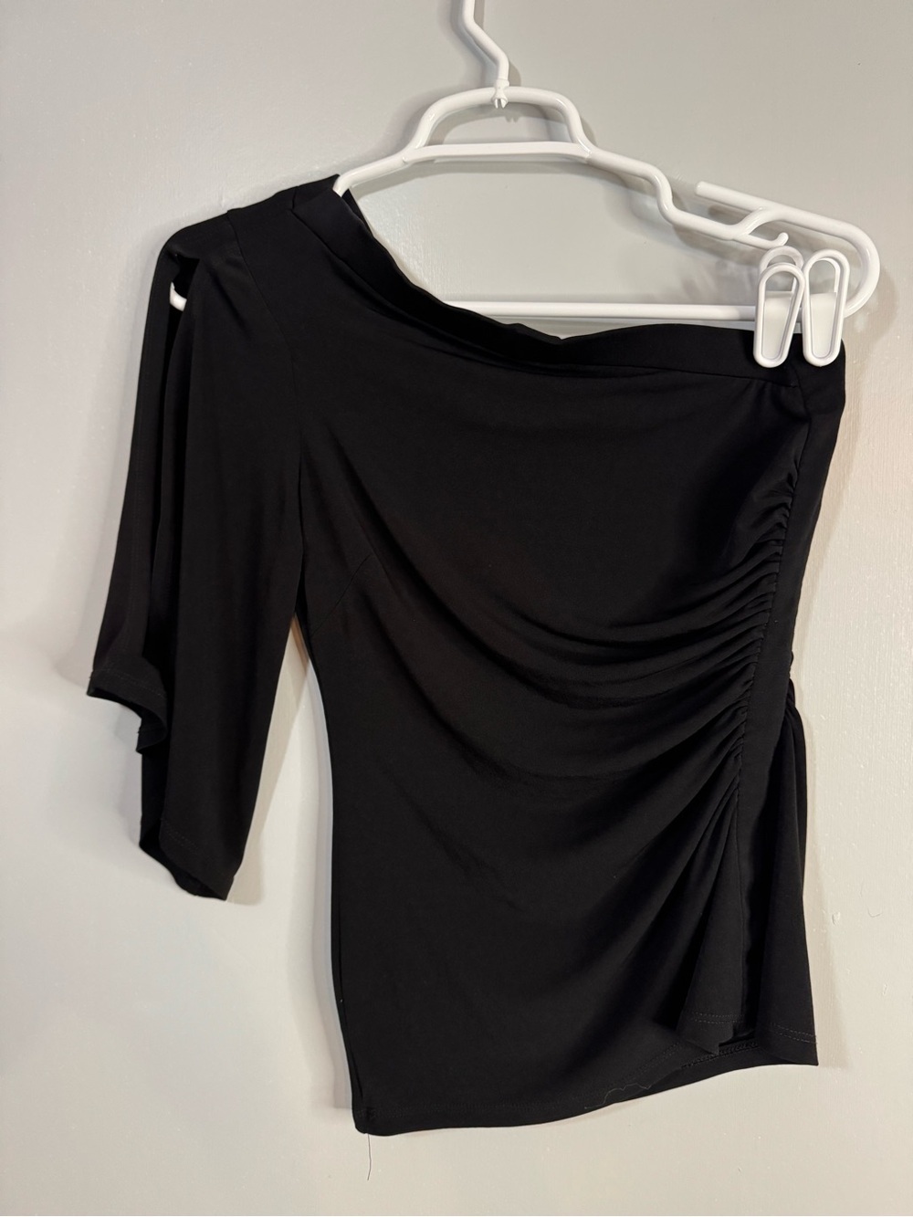 Cache Black One Shoulder Stretch Jersey Top Size XS